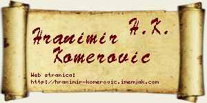 Hranimir Komerović vizit kartica